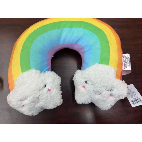 NWT Rainbow with Clouds Neck Pillow #2 - Picture 1 of 3